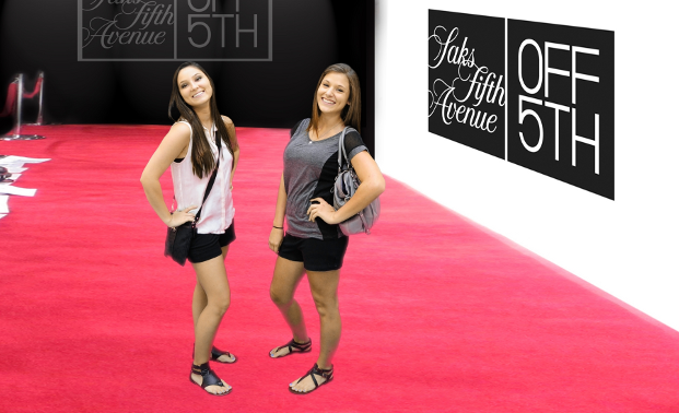 Green Screen photo shoot of red carpet for saks 5th avenue